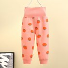 Baby Boys Girls Cotton Pants Cartoon Printing High Waist Belly Protecting Trousers For 1-3 Years Old Kids strawberry 24-36months 2XL