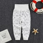 Baby Boys Girls Cotton Pants Cartoon Printing High Waist Belly Protecting Trousers For 1-3 Years Old Kids gray bear 3-6months S