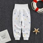 Baby Boys Girls Cotton Pants Cartoon Printing High Waist Belly Protecting Trousers For 1-3 Years Old Kids little fish 12-18months L