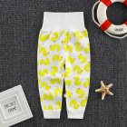 Baby Boys Girls Cotton Pants Cartoon Printing High Waist Belly Protecting Trousers For 1-3 Years Old Kids little yellow duck 18-24months XL
