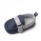 Baby Girls Boys Shoes Pu Leather Casual Breathable Anti-slip Soft Soles Low Top First Walking Shoes For Infant navy blue 3-6M sole length 11cm
