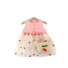 Baby Girls Summer Sleeveless Dress Cute Lace Princess Sundress Casual Cotton Skirt For 1-3 Years Old Girls pink HEIGHT:90CM
