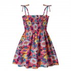 Baby Girls Summer Sling Dress Sleeveless Spaghetti Straps Mini Dress Sundress Children Clothing For 1-8 Years aster flower 4-5Y 110