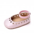 Baby Girls Toddler Shoes Casual Pu Leather Hollow-out Heart-shape Anti-slip Soles Princess First Walkers Shoes Pink 3-6M 11cm