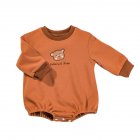 Baby Long Sleeves Bodysuit Cute Cartoon Bear Pullover Romper For Boys Girls Aged 0-3 brown 3-6M 66