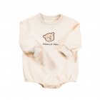 Baby Long Sleeves Bodysuit Cute Cartoon Bear Pullover Romper For Boys Girls Aged 0-3 beige 6-12M 73