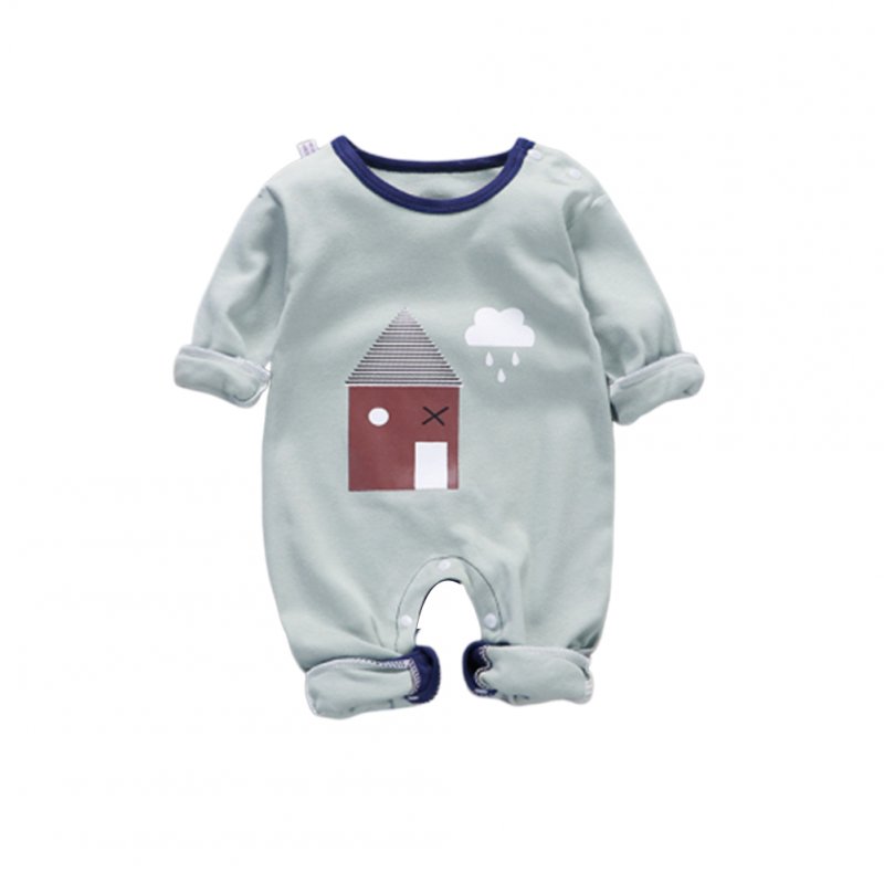 Baby Piece Jumpsuits Cotton Long Sleeve Tops for Daily Out Wearing Green House (Brussels Green House)_66