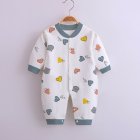 Baby Romper Infant Cotton Long Sleeves Cute Printing Breathable Jumpsuit For 0-1 Years Old Boys Girls white heart-shape 3-6M 66cm