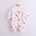 Baby Romper Infant Cotton Long Sleeves Cute Printing Breathable Jumpsuit For 0-1 Years Old Boys Girls colored heart-shape 3-6M 66cm