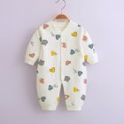 Baby Romper Infant Cotton Long Sleeves Cute Printing Breathable Jumpsuit For 0-1 Years Old Boys Girls beige heart-shape 0-3M 59cm