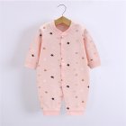 Baby Romper Infant Cotton Long Sleeves Cute Printing Breathable Jumpsuit For 0-1 Years Old Boys Girls pink crown 3-6M 66cm