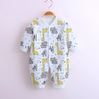 Baby Romper Infant Cotton Long Sleeves Cute Printing Breathable Jumpsuit For 0-1 Years Old Boys Girls blue elephant 0-3M 59cm