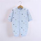 Baby Romper Infant Cotton Long Sleeves Cute Printing Breathable Jumpsuit For 0-1 Years Old Boys Girls blue crown 0-3M 59cm