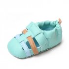 Baby Sandals Soft Sole Anti-slip Princess Shoes Pu Leather Low Top Breathable First Walkers Shoes For Boys Girls green 6-9M sole length 12cm