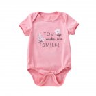 Baby Short Sleeves Bodysuit Sweet Printing Breathable Romper For 0-2 Years Old Boys Girls GBA040 12-18M XL/80