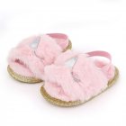Baby Soft Shoes Soft-soled Glitter Cloth Bottom Toddler Shoes for 0-1 Year Old Baby Pink _12cm