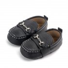 Baby Toddler Shoes Cute Pu Leather Anti-slip Soft Sole Breathable Low Top Casual Infant Walking Shoes black 6-12month 12cm/54g