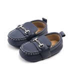 Baby Toddler Shoes Cute Pu Leather Anti-slip Soft Sole Breathable Low Top Casual Infant Walking Shoes Dark blue 12-18month 13cm/62.6g