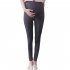 Basic Solid Color Abdomen Support Leggings Trousers for Pregnant Woman  Dark gray M