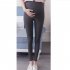 Basic Solid Color Abdomen Support Leggings Trousers for Pregnant Woman  black L