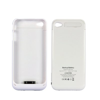 1500mAh Battery Case for iPhone 4 White