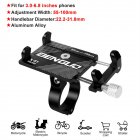 Bicycle Cell Phone Mount Holder Handlebars Bracket Aluminum Support Bike Accessories For 3.0-6.8 Inch Phone black