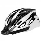 Bicycle Cycling Helmet EPS+PC Cover Integrated-Mold Breathable Riding Helmet MTB Bike Safely Cap Riding Equipment Black and white_Head circumference 52-60 adjusted
