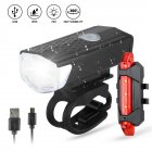Bike Bicycle Lights USB LED Rechargeable Set Mtb Road Bike Front Rear Headlights Lamp Cycling Accessories black headlight+red taillight