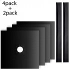 Black 4Pcs Stove Cleaning Protector Pad+2Pcs Slit Strips Set 4 pcs + 2 black slit strips