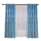 Blackout Curtain Panels For Bedroom Drapes With Hanging Holes 1*2.5m High blue