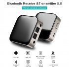 Bluetooth 5.0 Audio Receiver Transmitter 2 IN 1 3.5mm AUX Jack RCA Stereo Music Wireless Adapter For TV PC Car Speakers black
