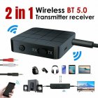 Bluetooth 5.0 Audio Receiver Transmitter AUX RCA 3.5MM 3.5 Jack USB Music Stereo Wireless Adapters Dongle black