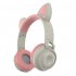 Bluetooth 5 0  Ear Headphones Foldable Stereo Wireless Set Mic LED Light Volume Control Support For Kids pink