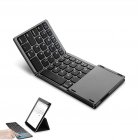 Bluetooth Keyboard Wireless Three-folding Mini Keyboard with Touchpad for Tablet Phone Computer black