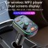 Bluetooth compatible 5 0 FM Transmitter Wireless PD 20W Fast Charge Dual Display Dual Usb Charger Car Kit FM Modulator Q10 black