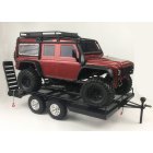 Bouble Axis Heavy Duty All Metal Trailer for 1/10 <span style='color:#F7840C'>Rc</span> Rock Crawler Truck Traxxas Trx4 Axial Scx10 90046 90047 Cc01 D90 D110 black