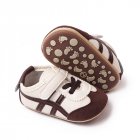 Boys Girls First Walking Shoes Soft Soles Anti-slip Pu Solid Color Breathable Shoes For 3-12 Months Infant brown 6-9M sole length 12cm