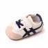 Boys Girls First Walking Shoes Soft Soles Anti slip Pu Solid Color Breathable Shoes For 3 12 Months Infant Navy blue 9 12M sole length 13cm