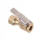 Brass Air Chuck Closed Flow Straight Tire Chuck with Lock-on Clip 13MM