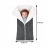 Bunting Bag Outdoor Wool Knitted Thick Warm Blanket Multifunctional Sleeping Bag for Infants and Newborns Dark gray