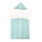 Bunting Bag Outdoor Wool Knitted Thick Warm Blanket Multifunctional Sleeping Bag for Infants and Newborns Mint color