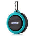 C6 Portable Ip65 Waterproof Bluetooth-compatible  Speaker Big Suction Cup Hook Stereo Outdoor Sports Tf Subwoofer Mini Speaker blue