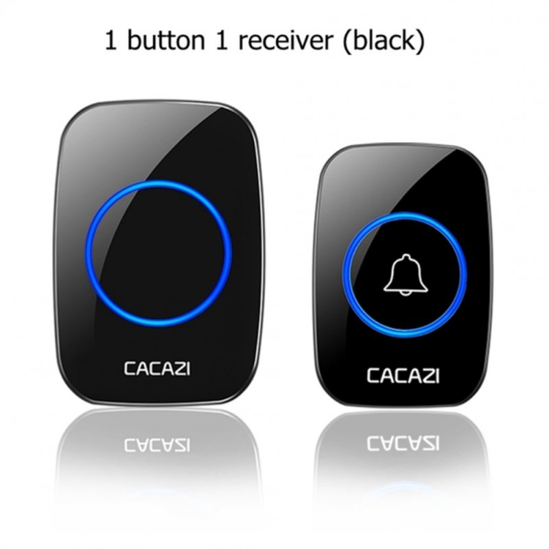 Cacazi Wireless Waterproof Doorbell 300m Range 0-110db 5 Levels Ringtones
