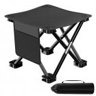 Camping Stool Portable Folding Stool 450 LBS Load Capacity Lightweight Slacker Chair For Outdoor Gardening black