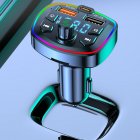 Car Bluetooth-compatible Mp3 Player Hands-free Call Lossless Music Voice Broadcast Fast Charger Atmosphere Light black
