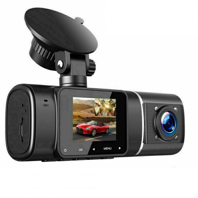 Car  Driving  Recorder 1080p Front Car Dvr Video Recorder Infrared Night Vision Hdr Technology Gravity Sensing Dual Dash Camera black