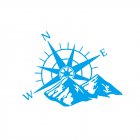 Car Hood Sticker Compass Mountains Sticker <span style='color:#F7840C'>Large</span> Decal Camper Van Motorhome <span style='color:#F7840C'>Wall</span> <span style='color:#F7840C'>Art</span> Vinyl blue
