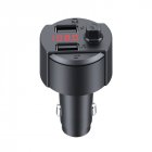 Car Kit Bluetooth 5.0 FM Transmitter Dual USB Fast Charger Wireless Handsfree Music Audio Receiver Auto MP3 Player black