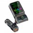 Car Mp3 Player Bluetooth Fm Transmitter Handsfree Call Hd Screen Display Qc3 0 Fast Charging Adapter Black