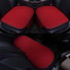 Car Seat Cover set Four Seasons Universal Design Linen Fabric Front Breathable Back Row Protection Cushion Passionate Red_Small 3-piece suit